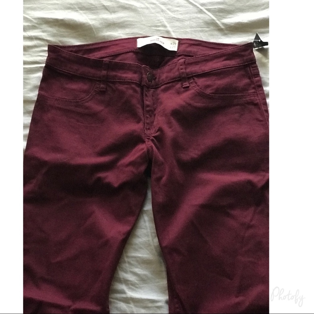 Burgundy skinny pants